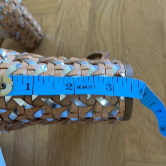 EUC Nude and Silver COACH Braided Block Heels - Picture 7 of 8